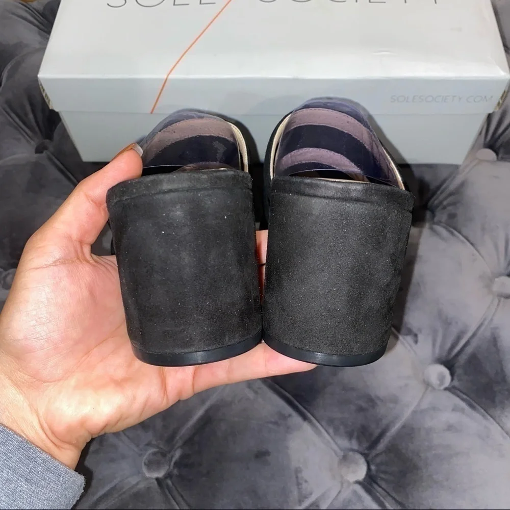 New Size 8.5 Sole Society Henna Black Mesh Sandals